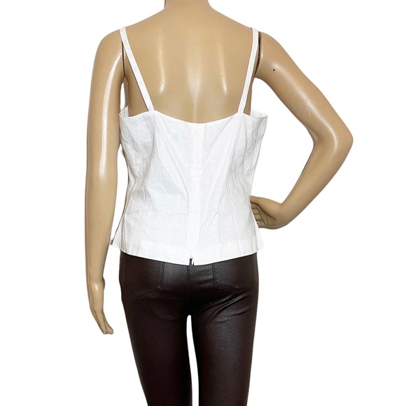Vintage Ann Taylor White Linen Camisole Sequin Strap Blouse Sz 8 Cottagecore - Picture 2 of 9